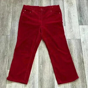 stretch women’s red corduroy pants